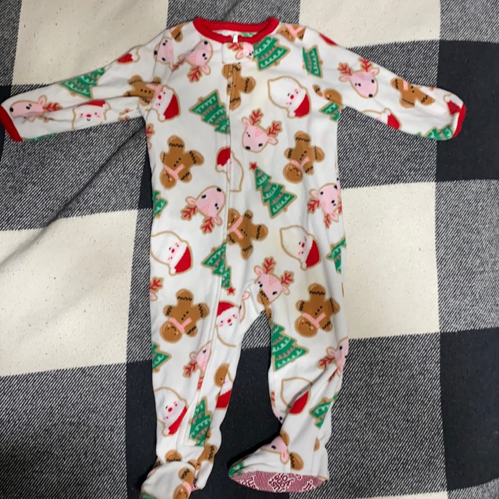 Baby girl footed Christmas pjs